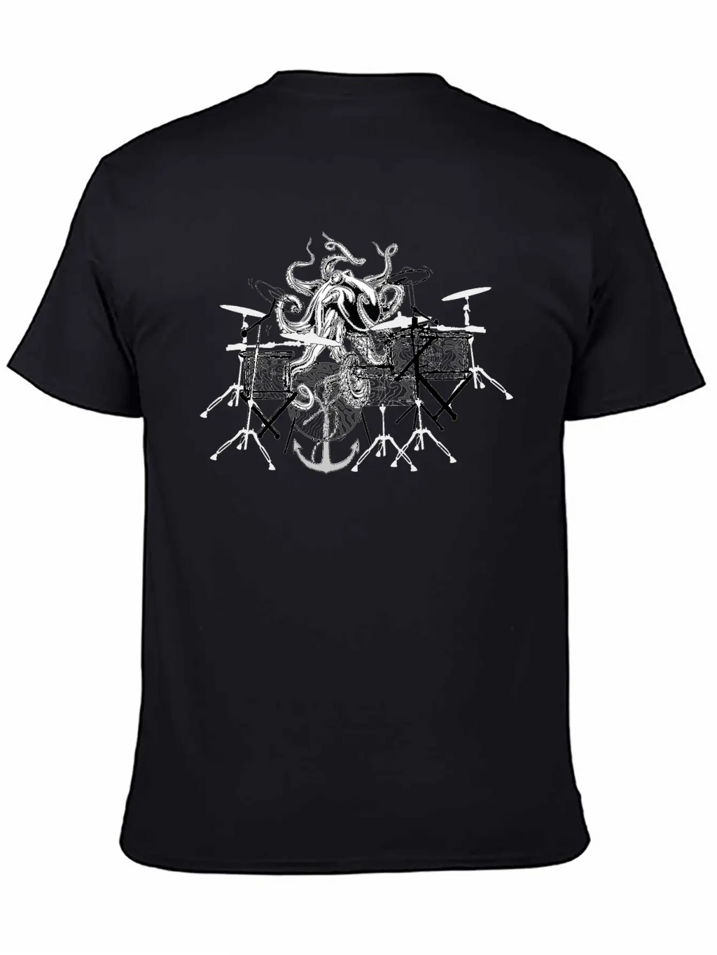Octopus Playing Music Unisex Short Sleeve Soft Cotton T-Shirt – Casual Everyday Wear
