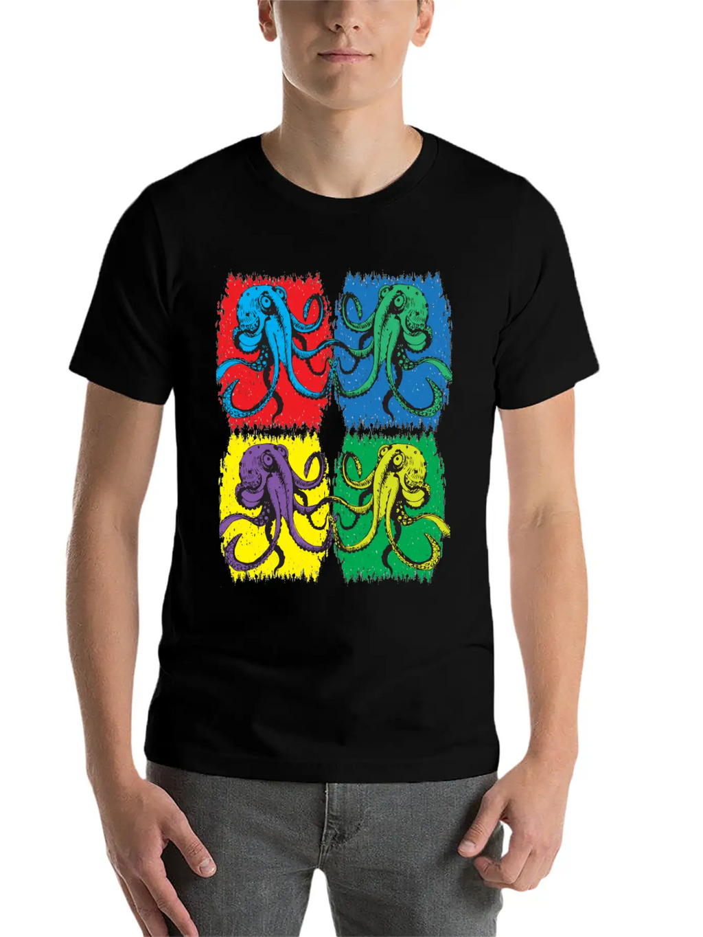 Octopus Pop Art Unisex Casual T-Shirt – Clean Design For Daily Comfort