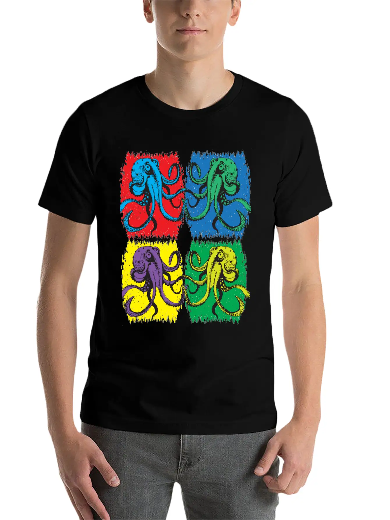 Octopus Pop Art Unisex Casual T-Shirt – Clean Design For Daily Comfort