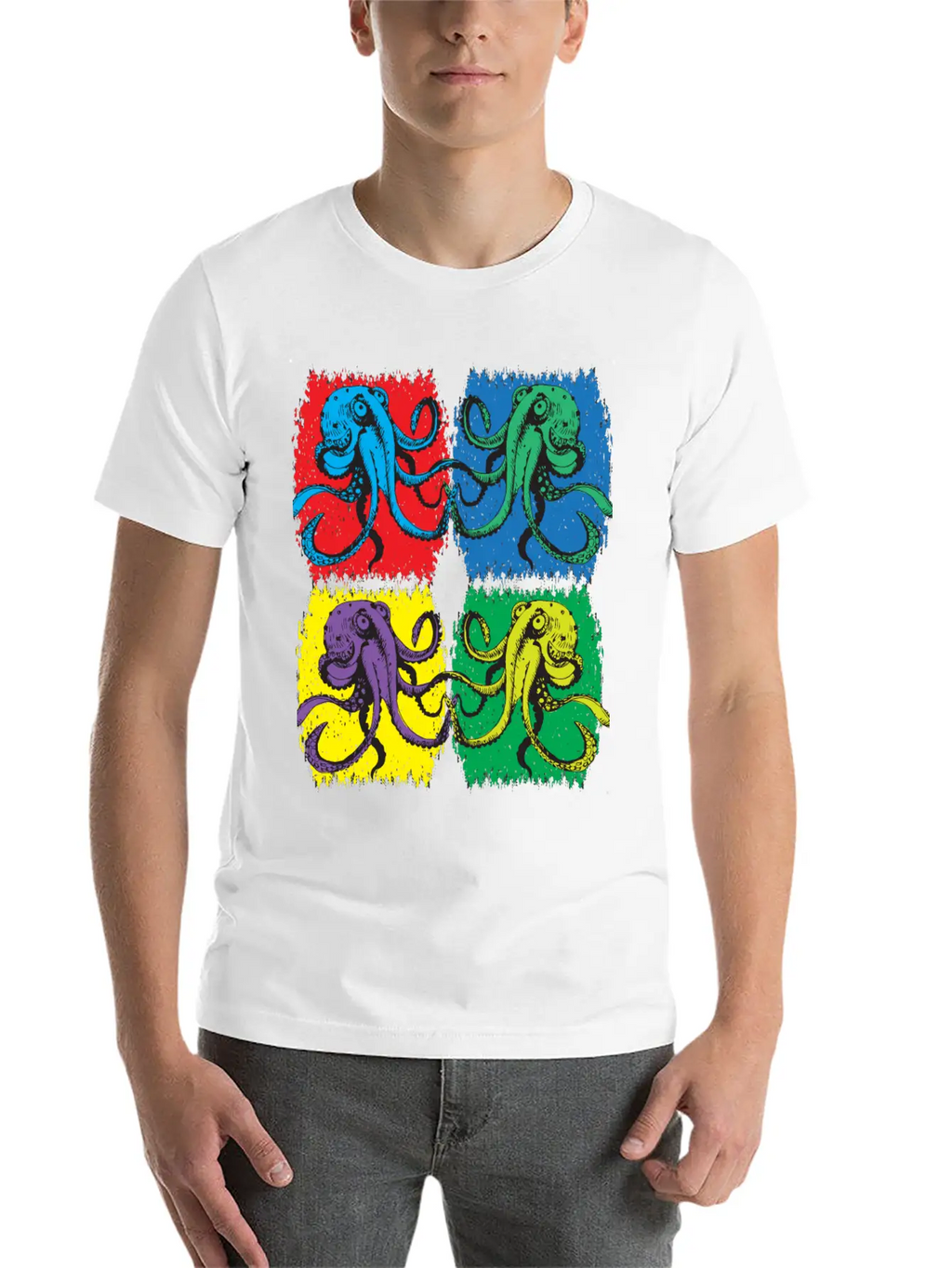 Octopus Pop Art Unisex Casual T-Shirt – Clean Design For Daily Comfort