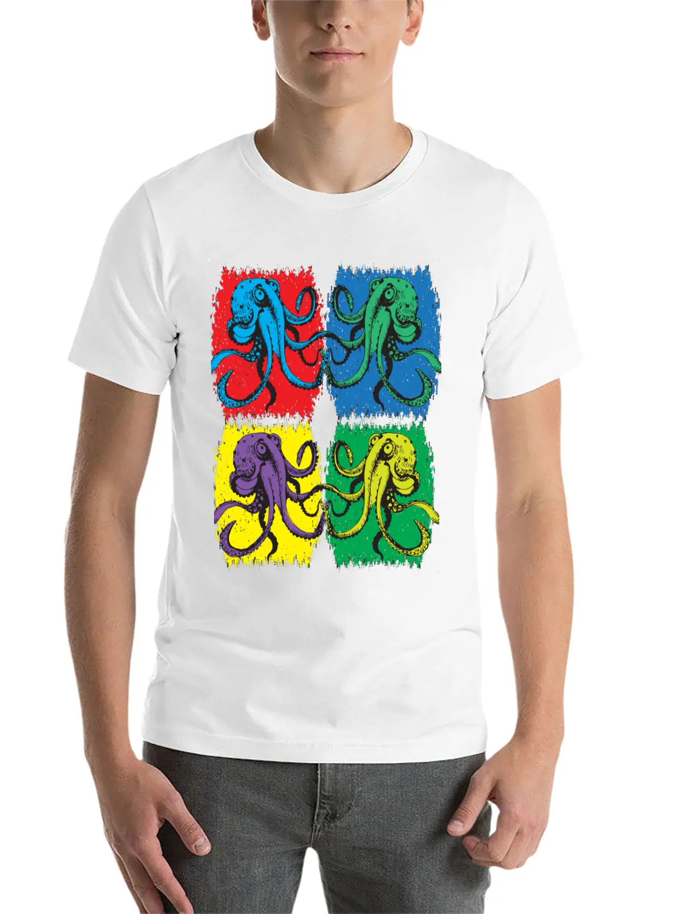 Octopus Pop Art Unisex Casual T-Shirt – Clean Design For Daily Comfort
