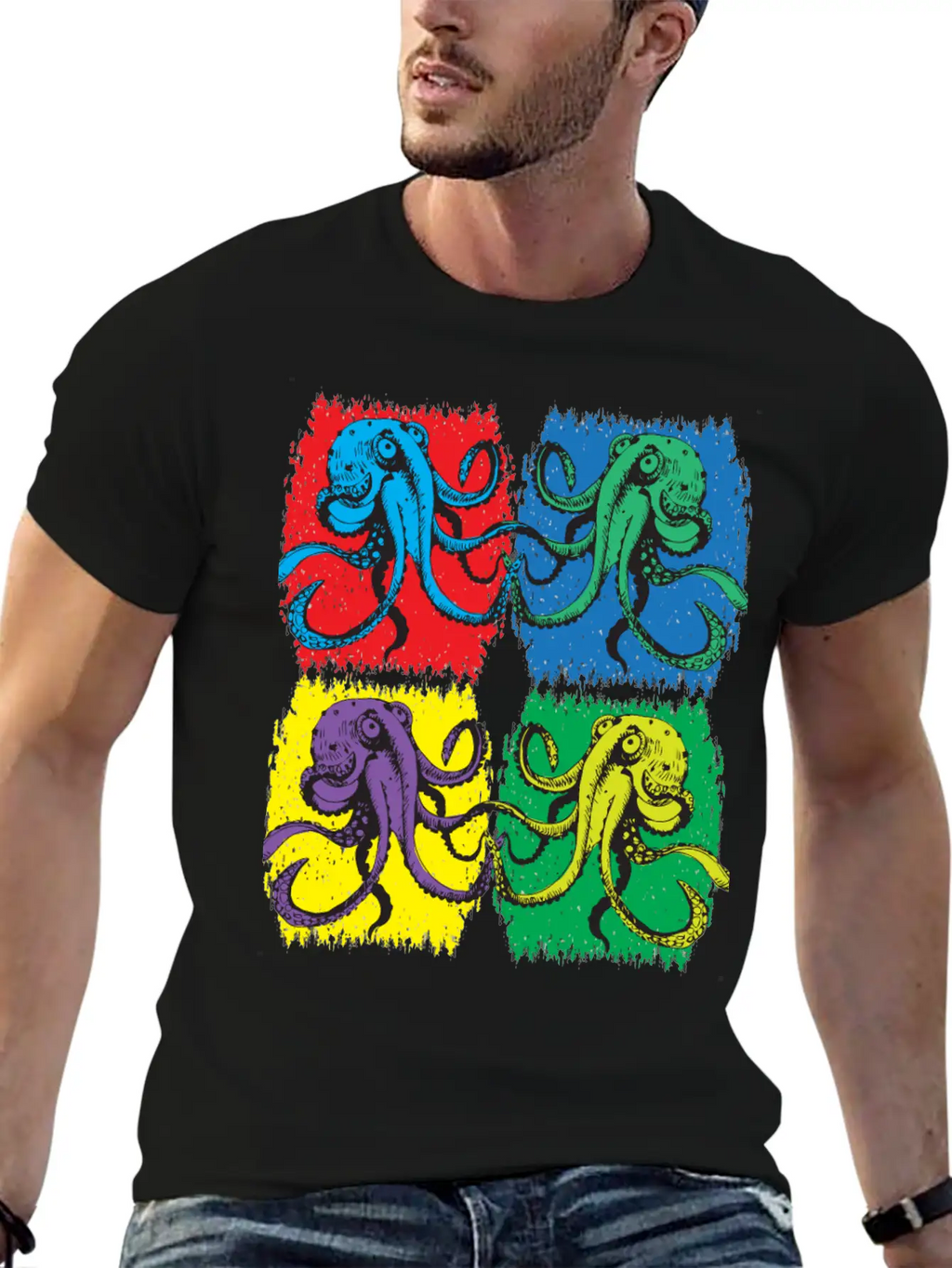 Octopus Pop Art Unisex Casual T-Shirt – Clean Design For Daily Comfort