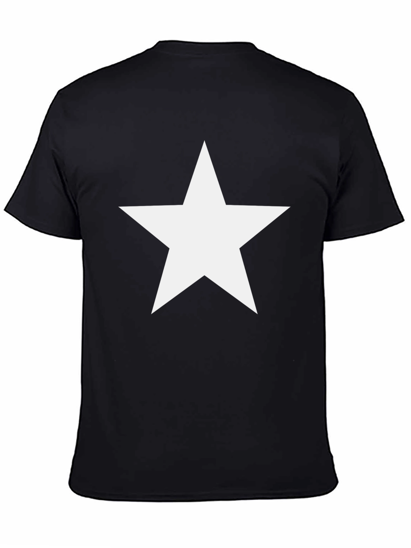 Bold Star Graphic Tee - Classic Black Cotton Comfort
