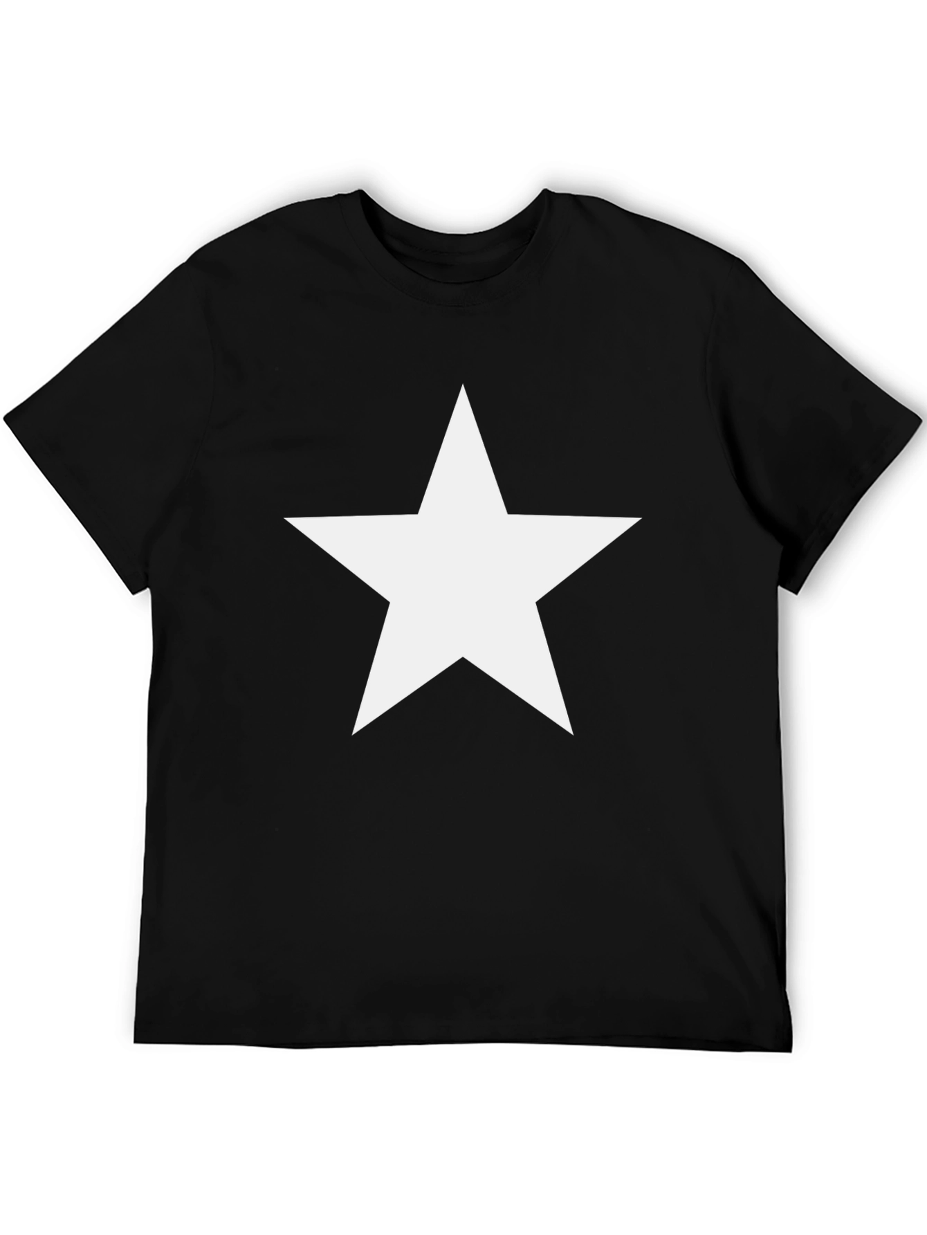 Bold Star Graphic Tee - Classic Black Cotton Comfort