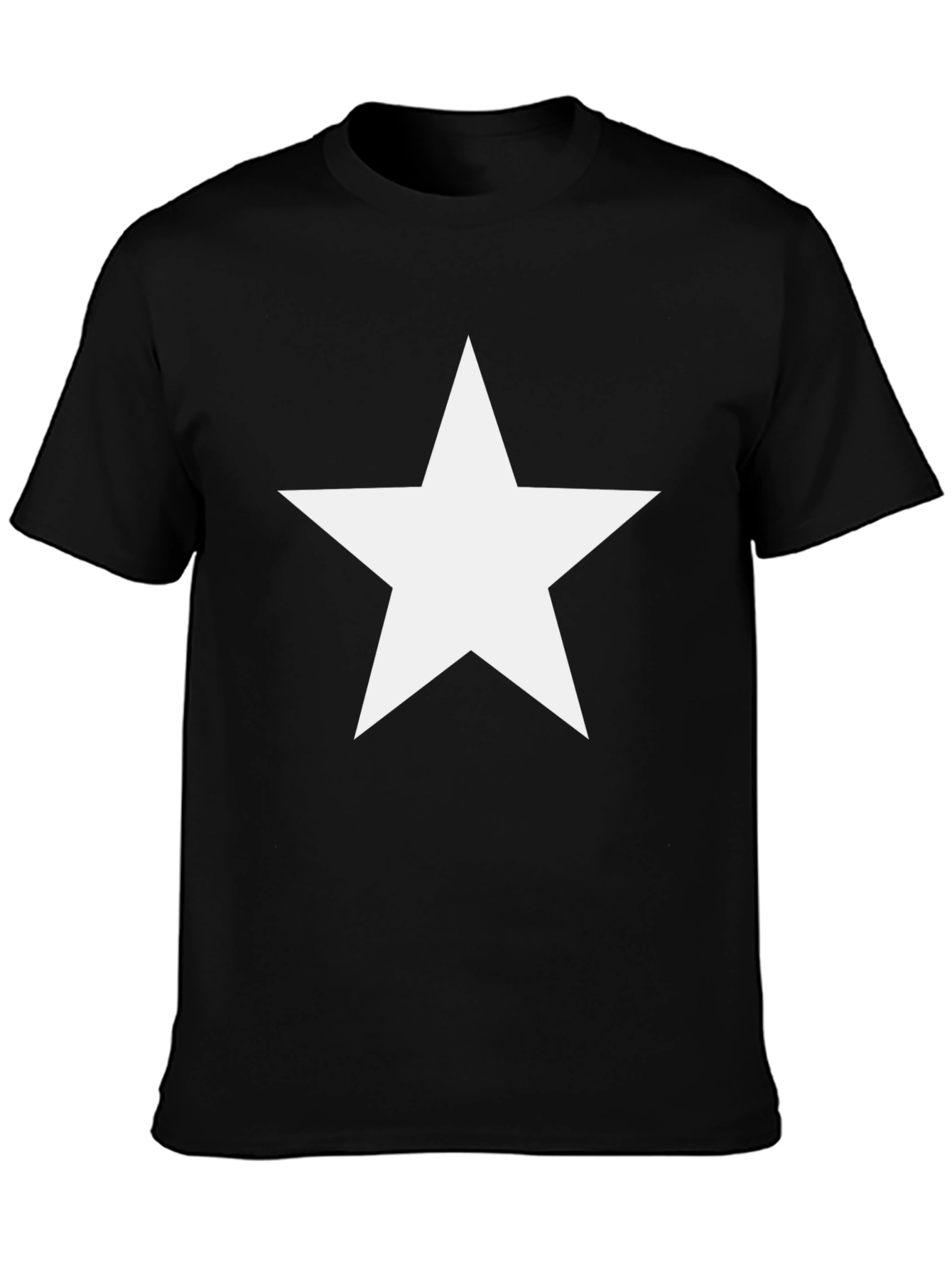 Bold Star Graphic Tee - Classic Black Cotton Comfort