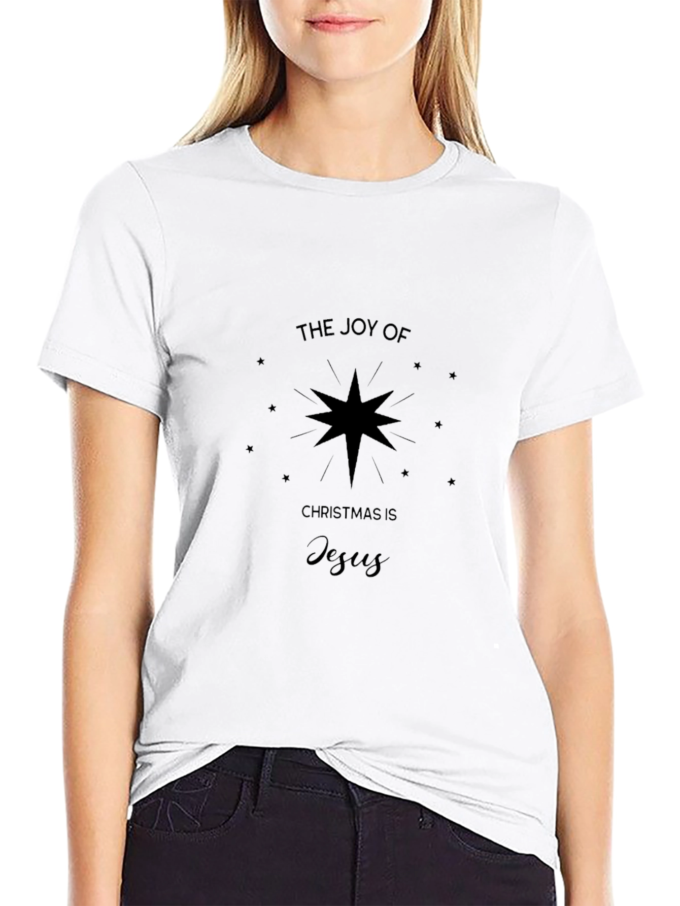 Joy of Christmas Jesus Black Graphic Tee