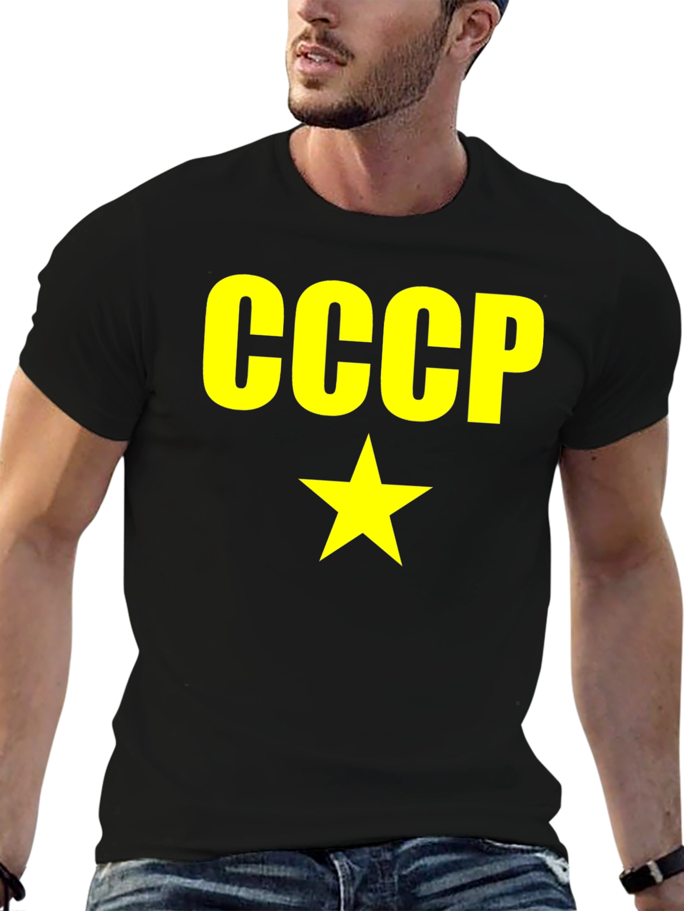 CCCP Soviet Union Star Graphic Black T-Shirt