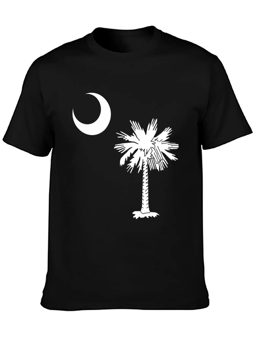 Official South Carolina Palmetto State Flag Casual Graphic T-Shirt – Simple And Comfortable Daily Wear