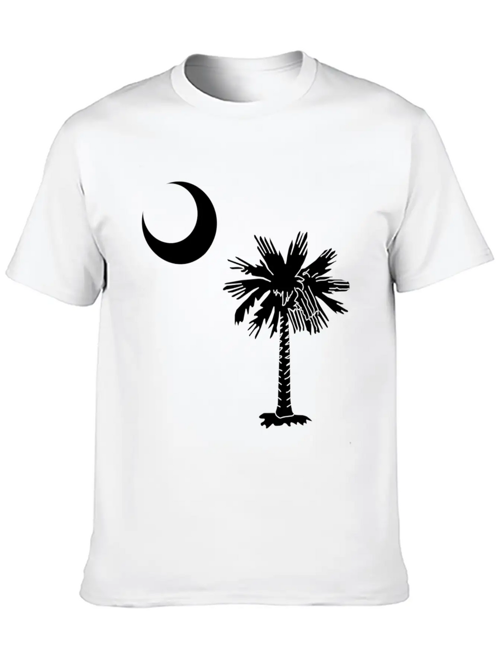 Official South Carolina Palmetto State Flag Casual Graphic T-Shirt – Simple And Comfortable Daily Wear