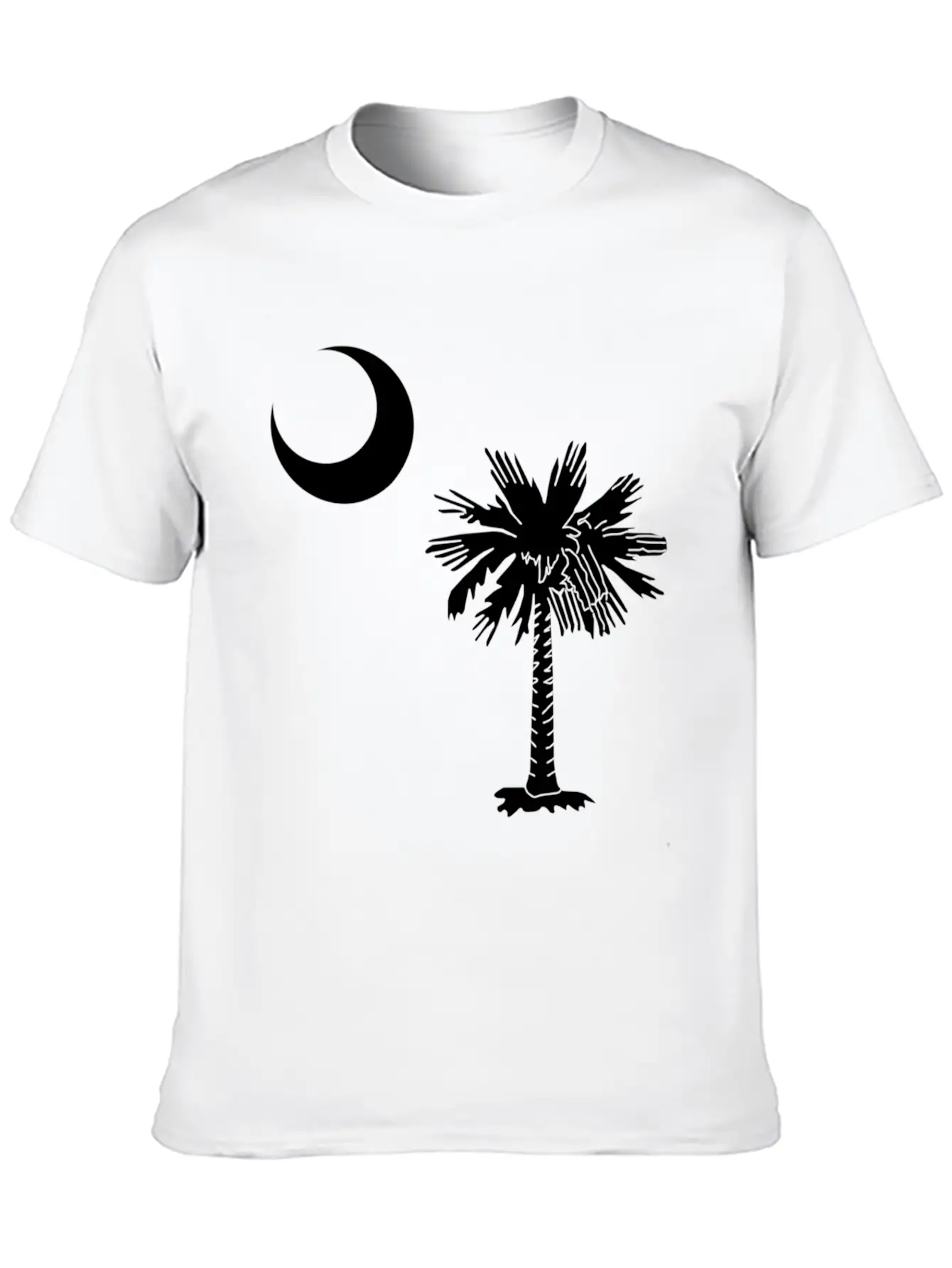 Official South Carolina Palmetto State Flag Casual Graphic T-Shirt – Simple And Comfortable Daily Wear