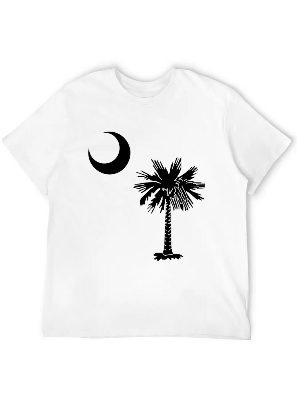 Official South Carolina Palmetto State Flag Casual Graphic T-Shirt – Simple And Comfortable Daily Wear