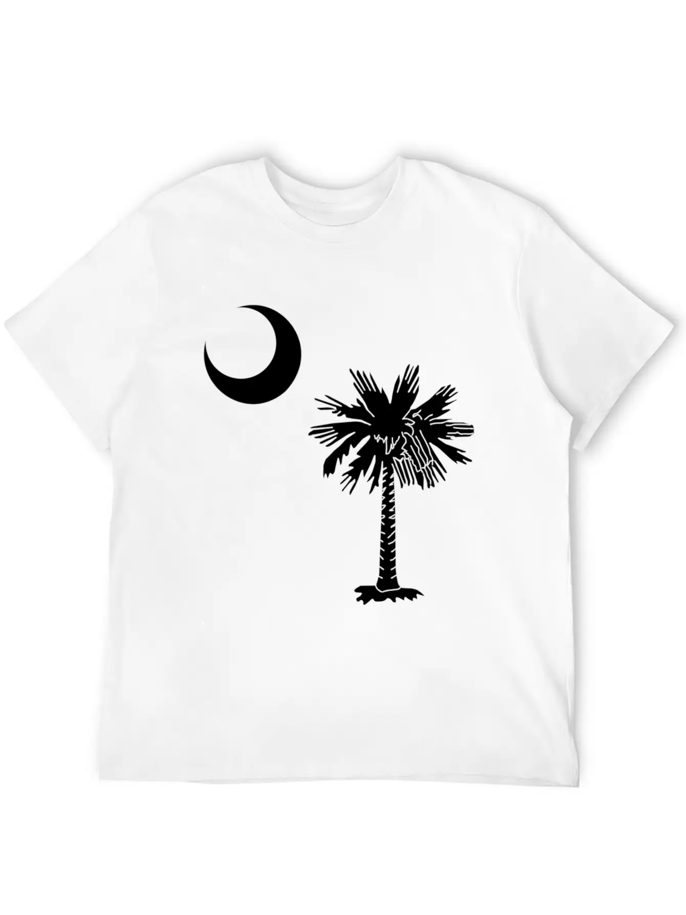 Official South Carolina Palmetto State Flag Casual Graphic T-Shirt – Simple And Comfortable Daily Wear