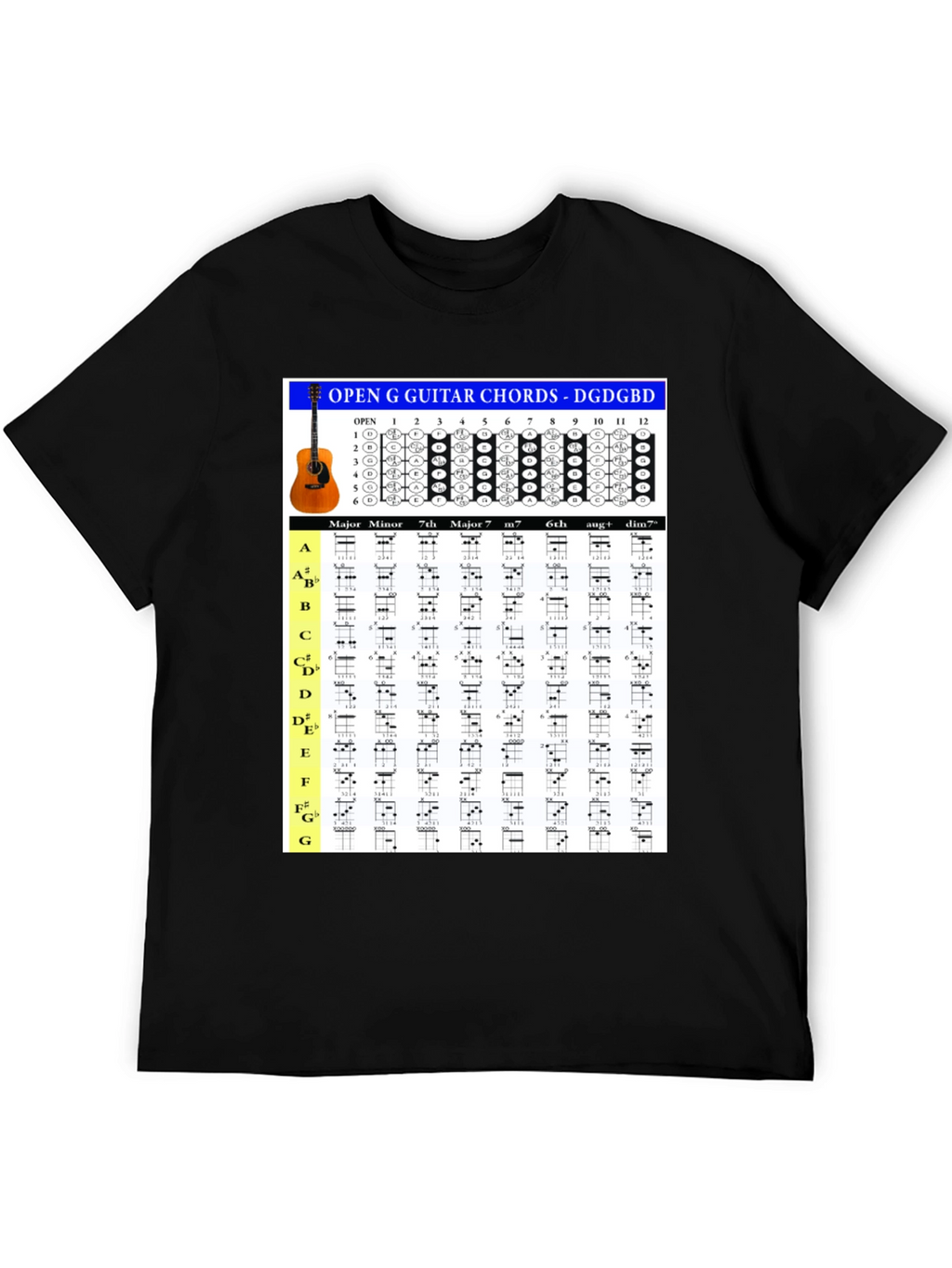 Open G Guitar Chords T-Shirt