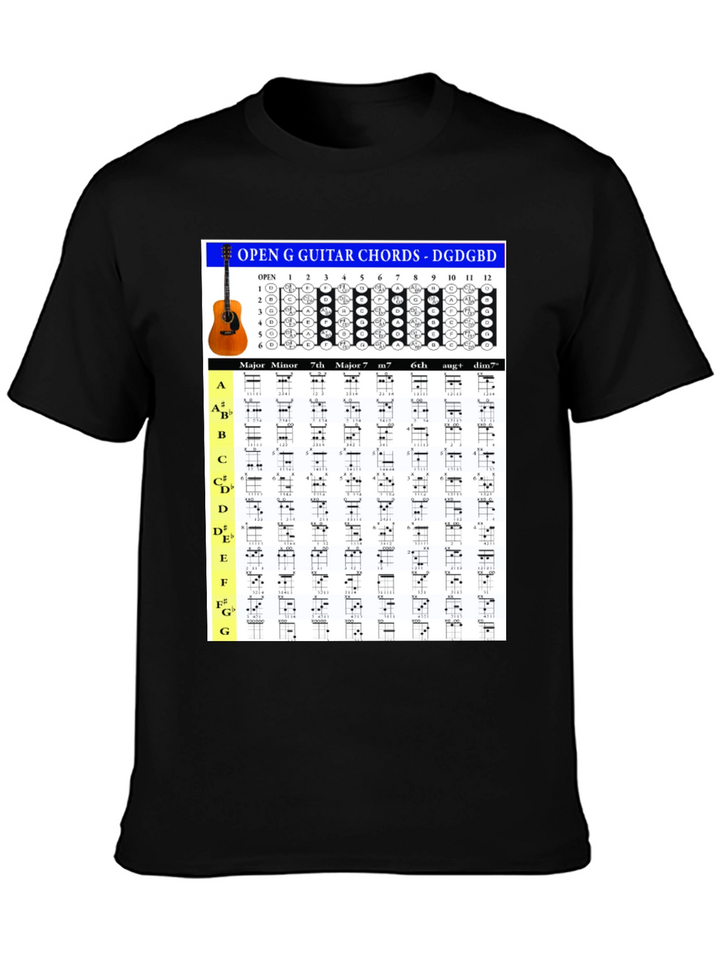 Open G Guitar Chords T-Shirt