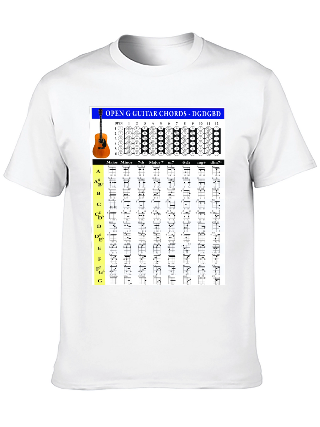 Open G Guitar Chords T-Shirt