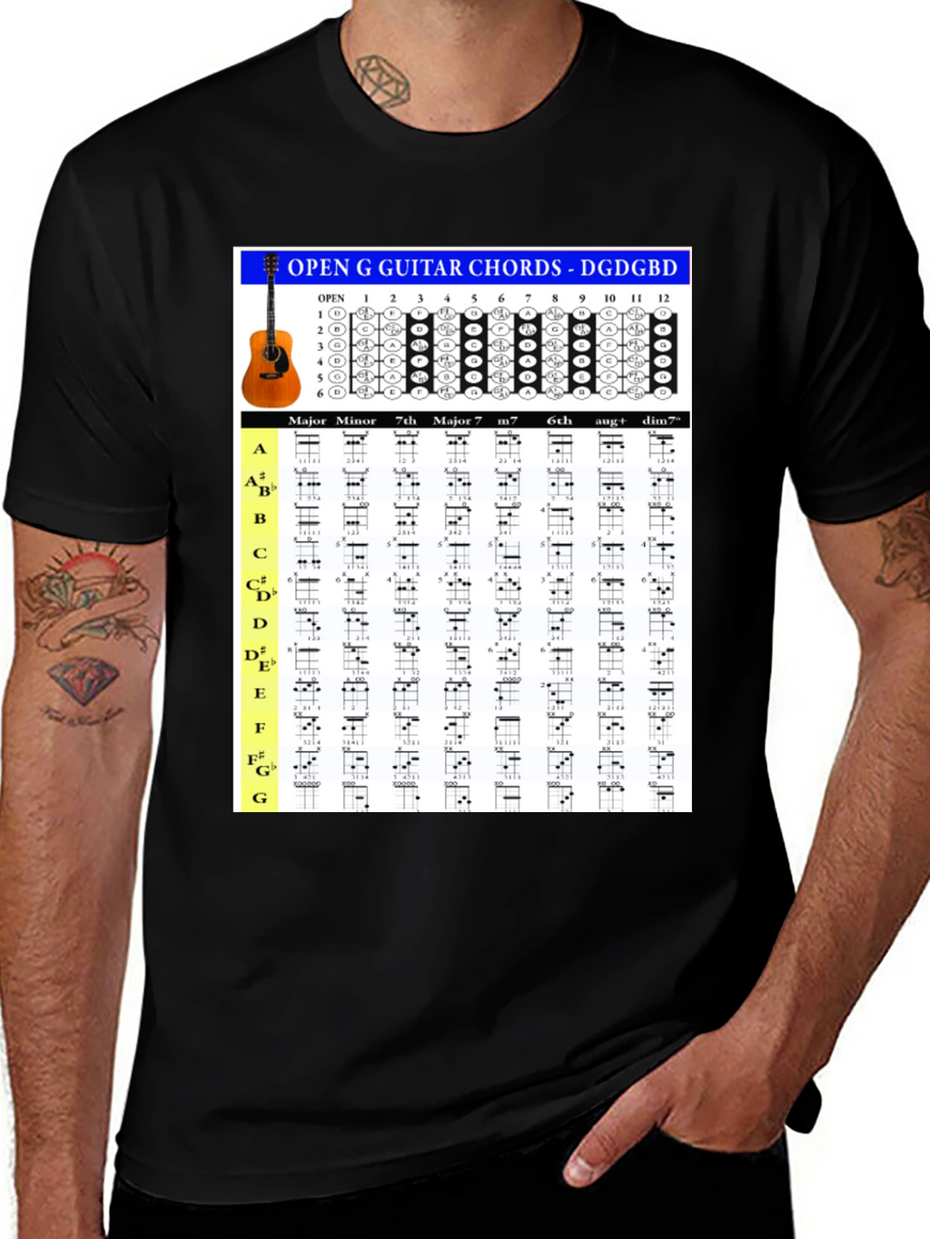 Open G Guitar Chords T-Shirt