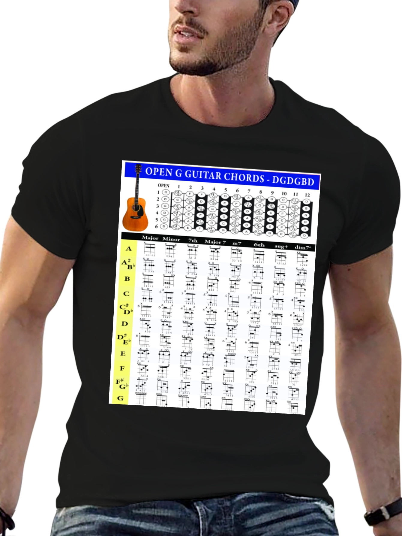Open G Guitar Chords T-Shirt