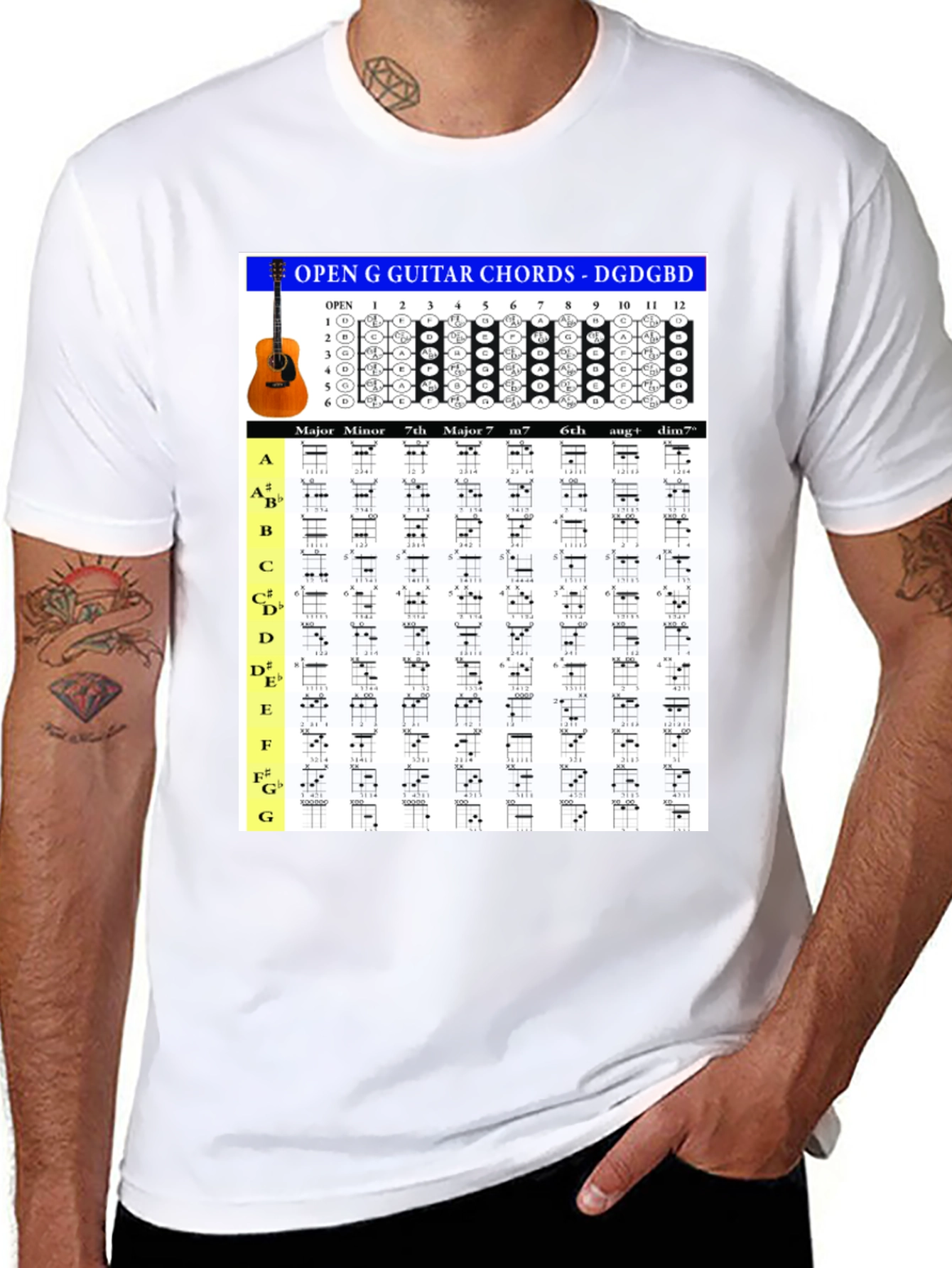 Open G Guitar Chords T-Shirt