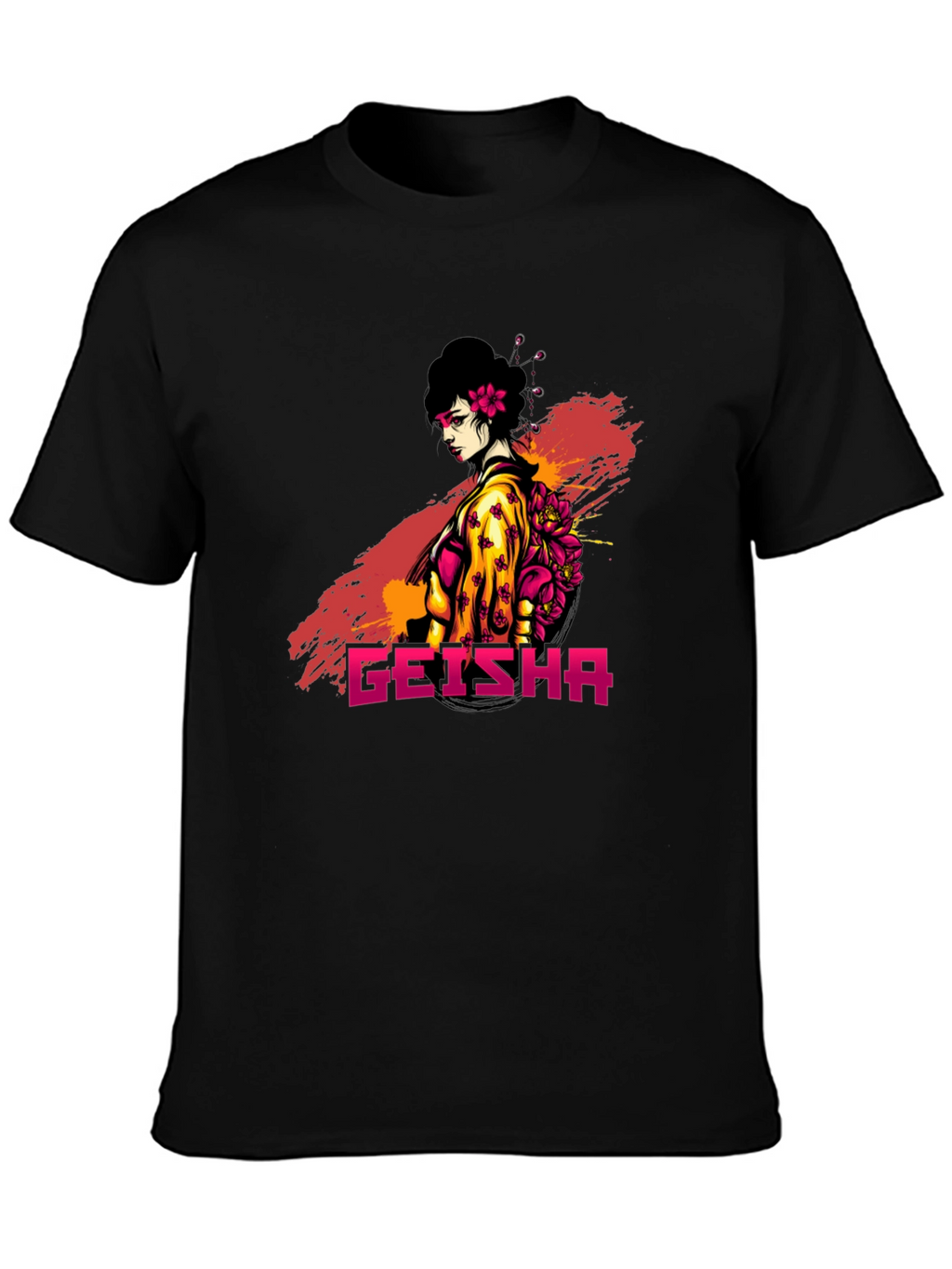 Geisha Graphic Tee - Stylish Japanese Art T-Shirt