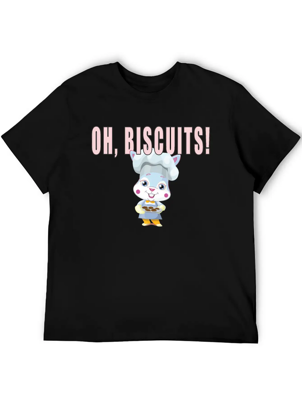 Oh Biscuits - Easter Bunny, Cute, Fluffy Bunny Unisex Short Sleeve Soft Cotton T-Shirt – Casual Everyday Wear