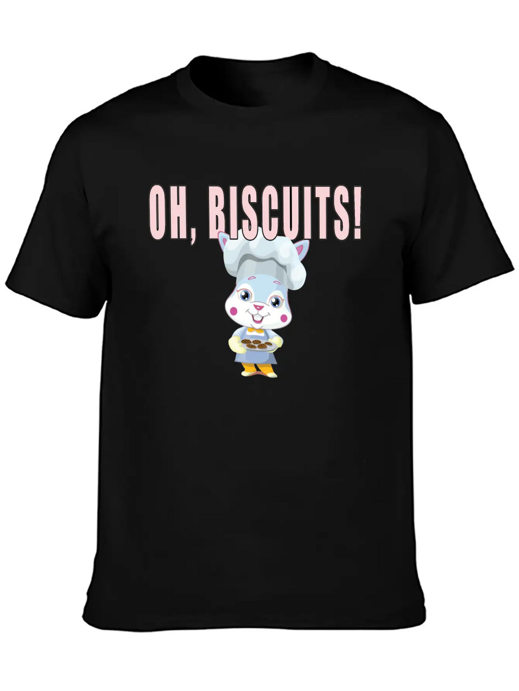 Oh Biscuits - Easter Bunny, Cute, Fluffy Bunny Unisex Short Sleeve Soft Cotton T-Shirt – Casual Everyday Wear