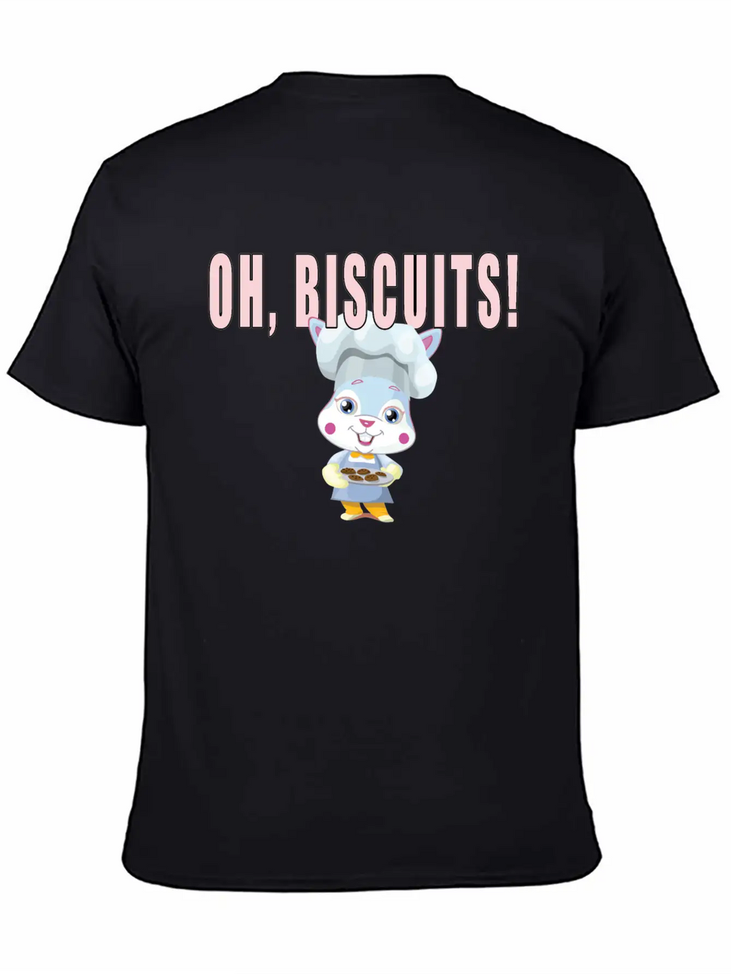 Oh Biscuits - Easter Bunny, Cute, Fluffy Bunny Unisex Short Sleeve Soft Cotton T-Shirt – Casual Everyday Wear