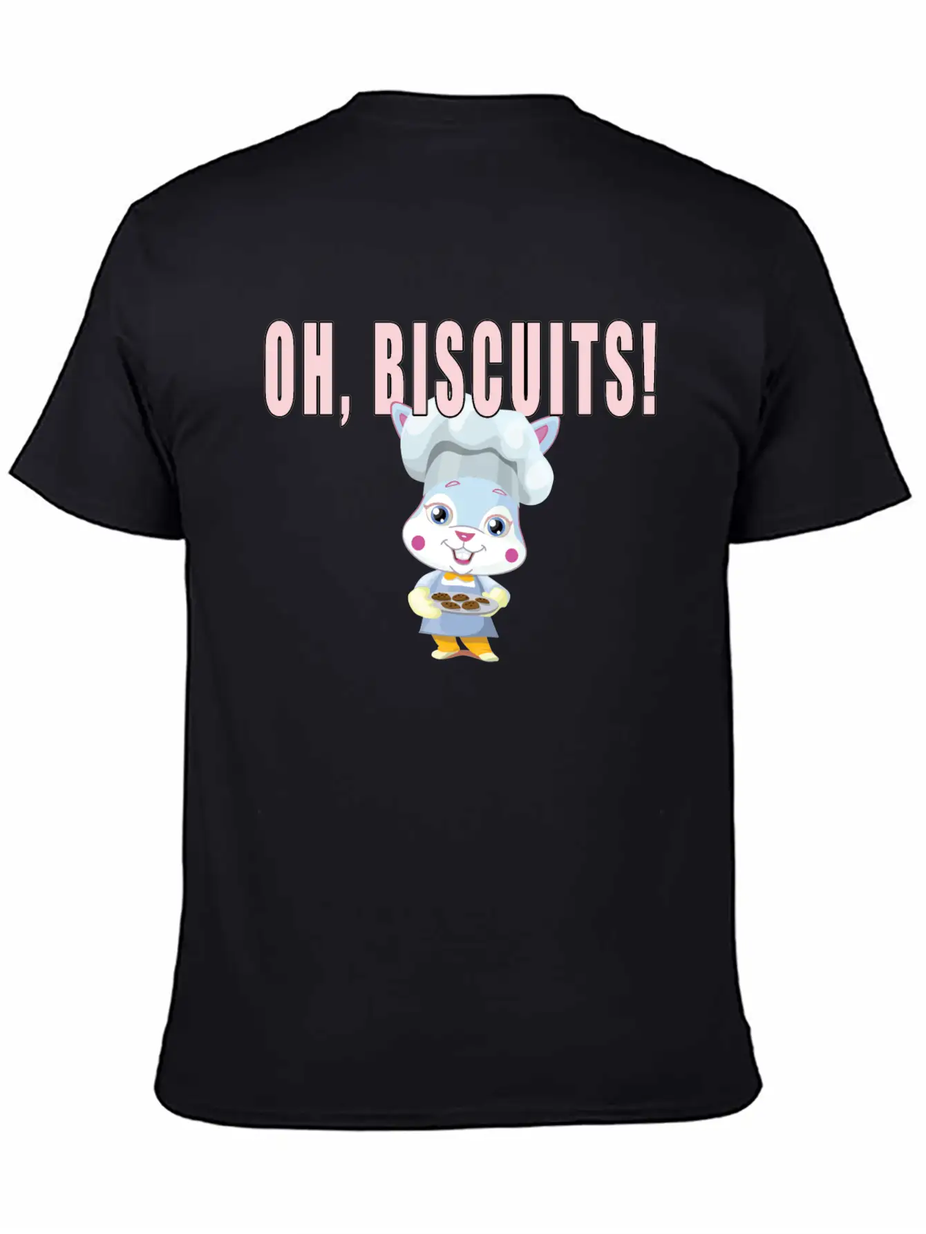 Oh Biscuits - Easter Bunny, Cute, Fluffy Bunny Unisex Short Sleeve Soft Cotton T-Shirt – Casual Everyday Wear