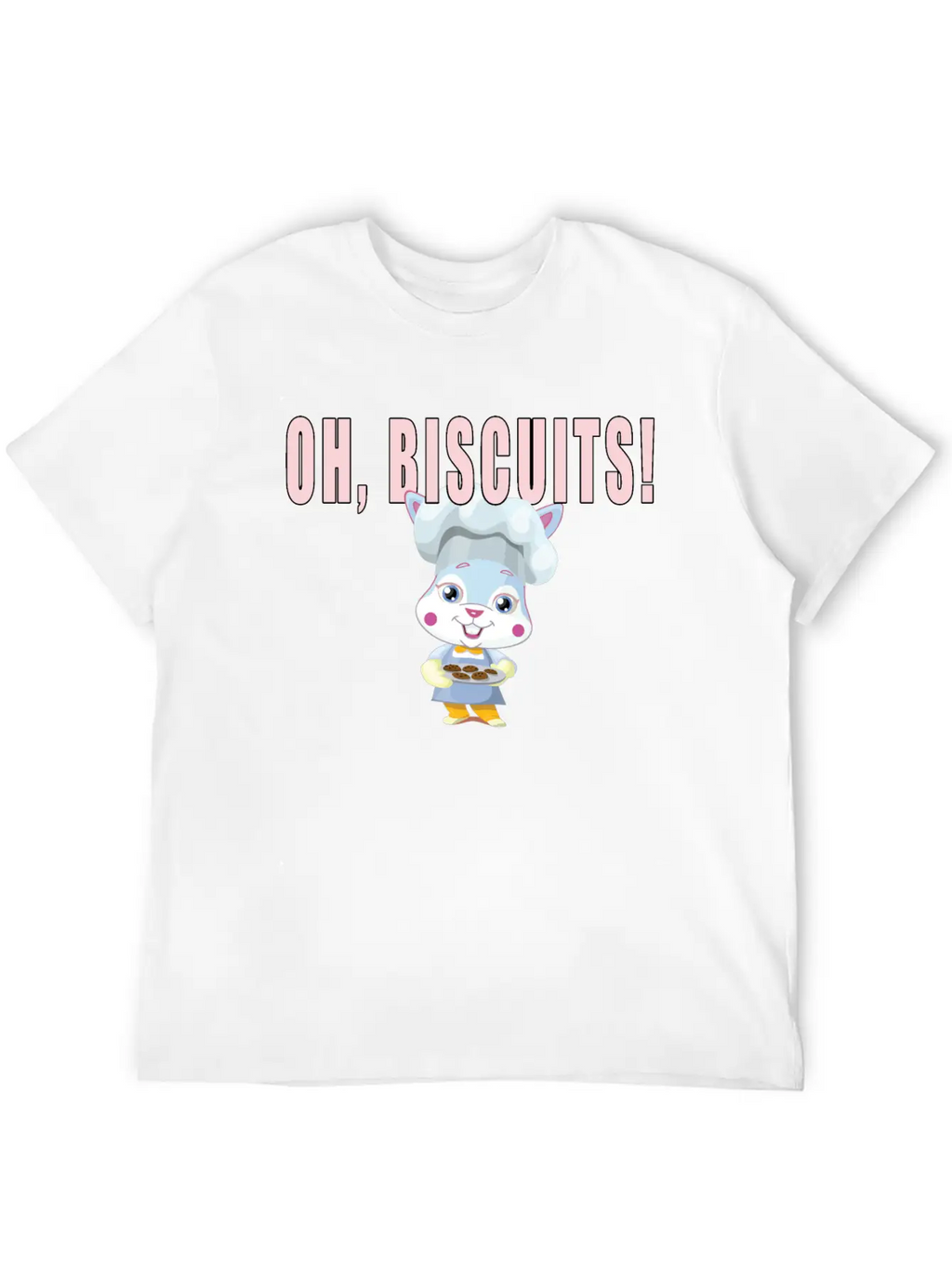 Oh Biscuits - Easter Bunny, Cute, Fluffy Bunny Unisex Short Sleeve Soft Cotton T-Shirt – Casual Everyday Wear