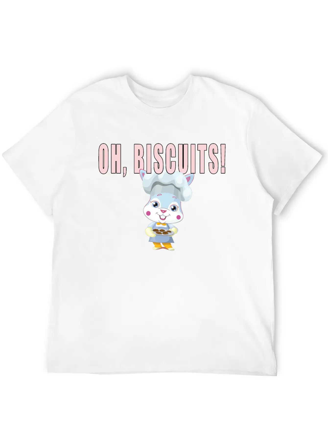 Oh Biscuits - Easter Bunny, Cute, Fluffy Bunny Unisex Short Sleeve Soft Cotton T-Shirt – Casual Everyday Wear