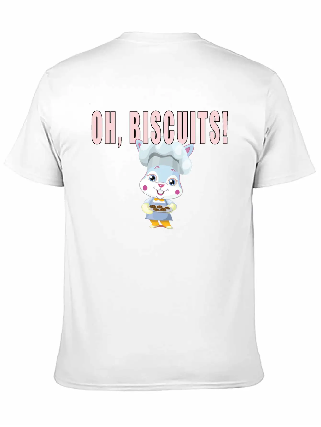 Oh Biscuits - Easter Bunny, Cute, Fluffy Bunny Unisex Short Sleeve Soft Cotton T-Shirt – Casual Everyday Wear