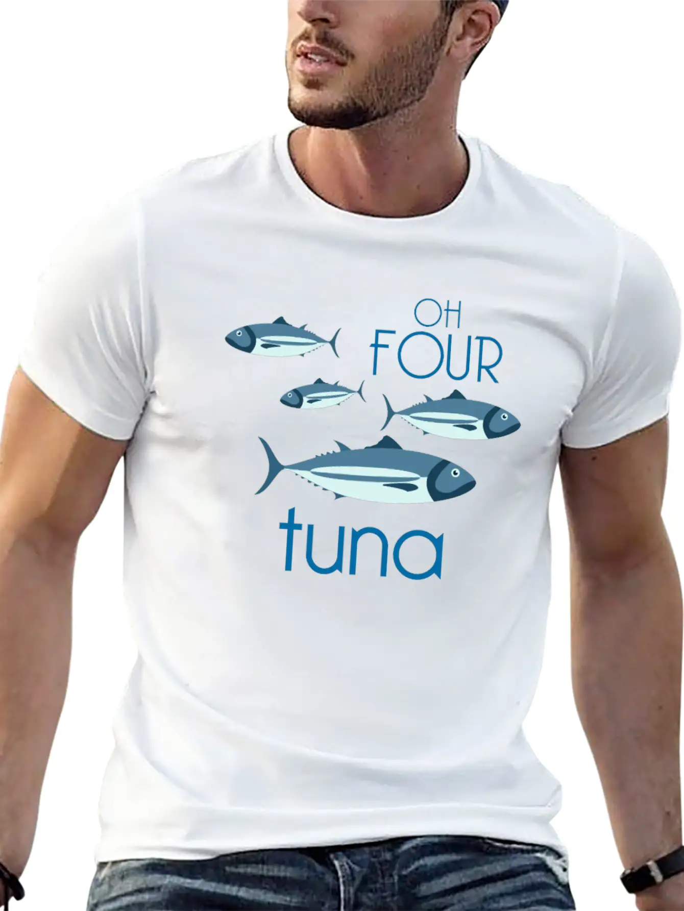 Oh Four Tuna Funny Fishing Classical Music Gift Breathable Soft Cotton T-Shirt – Timeless Casual Look