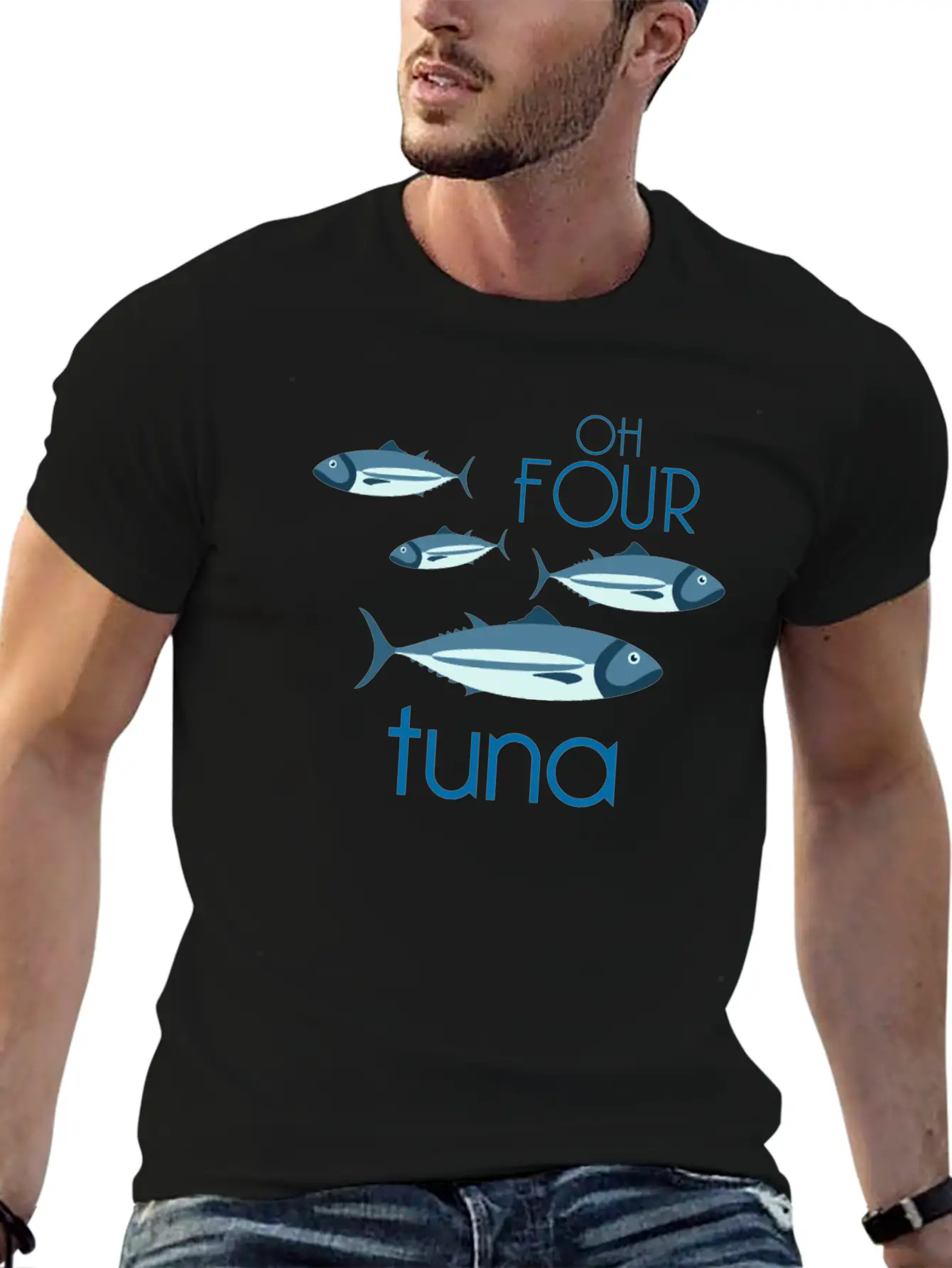 Oh Four Tuna Funny Fishing Classical Music Gift Breathable Soft Cotton T-Shirt – Timeless Casual Look