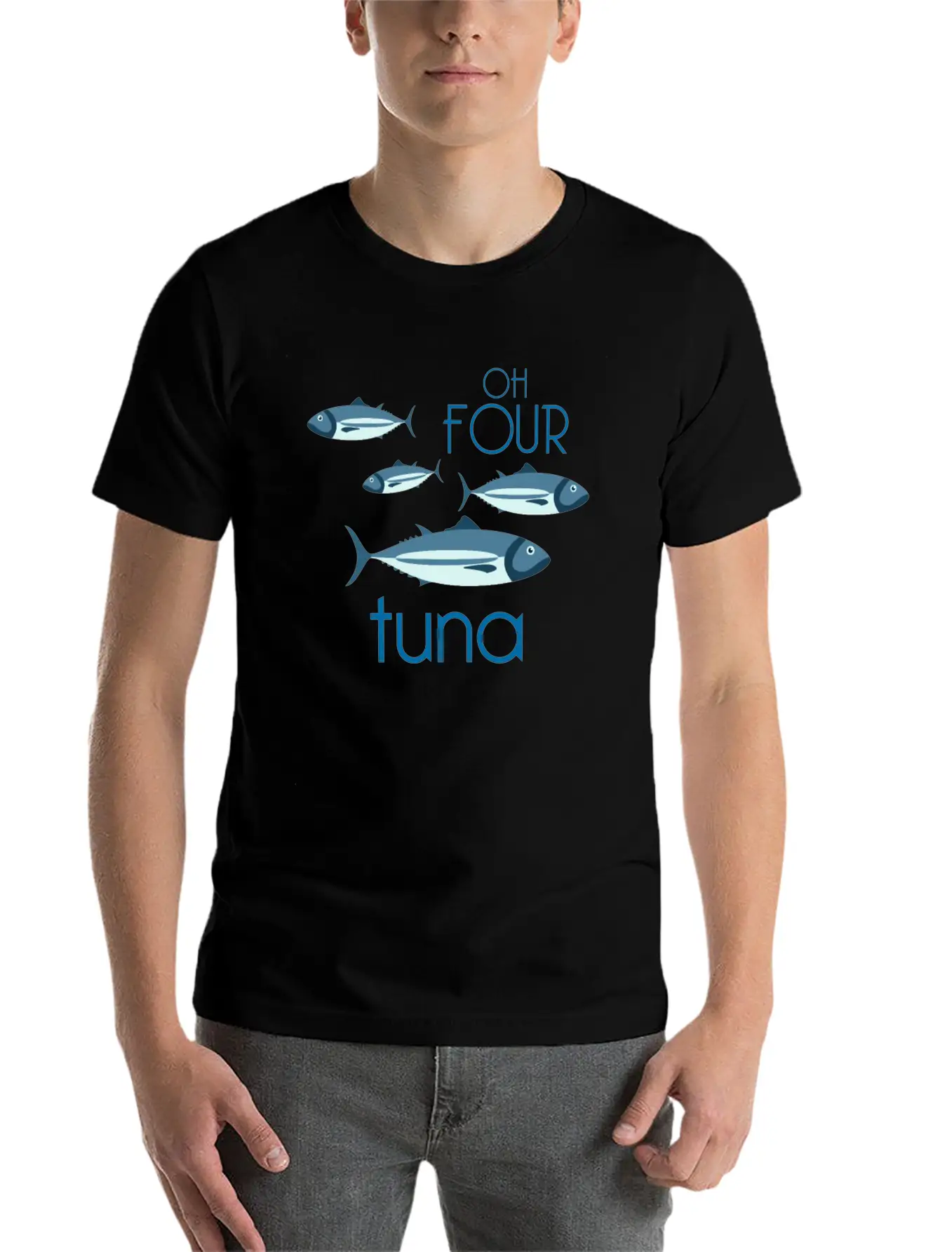 Oh Four Tuna Funny Fishing Classical Music Gift Breathable Soft Cotton T-Shirt – Timeless Casual Look