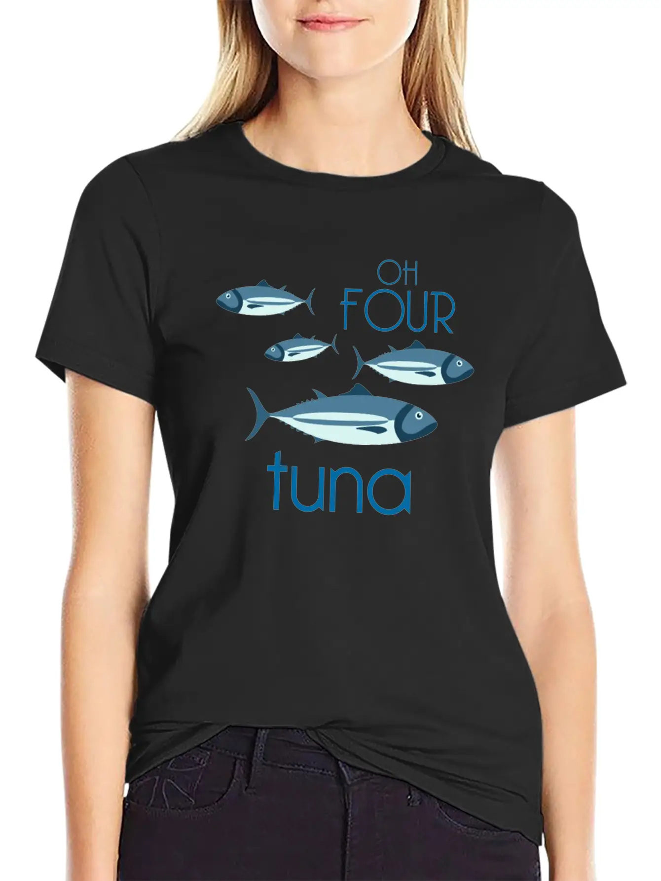 Oh Four Tuna Funny Fishing Classical Music Gift Breathable Soft Cotton T-Shirt – Timeless Casual Look