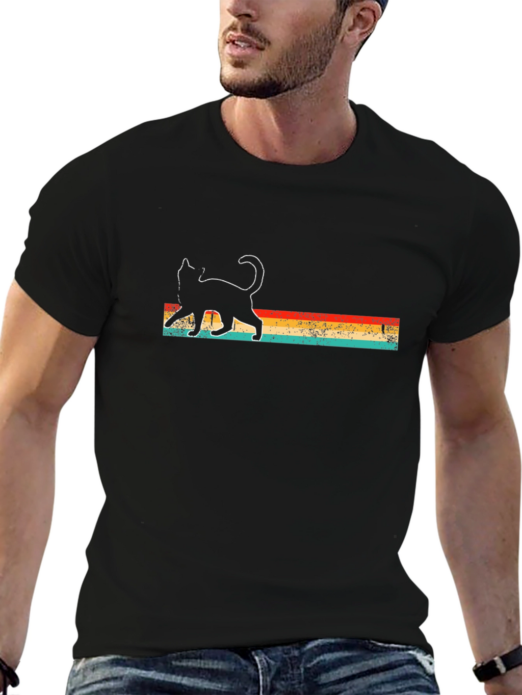 Retro Cat Silhouette T-Shirt