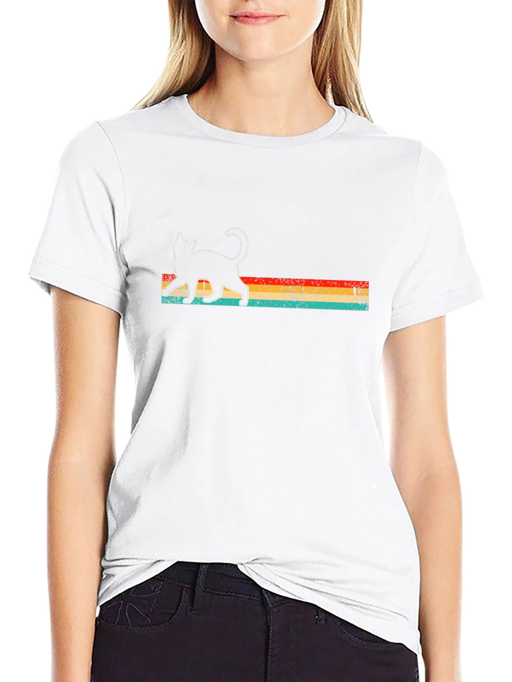 Retro Cat Silhouette T-Shirt