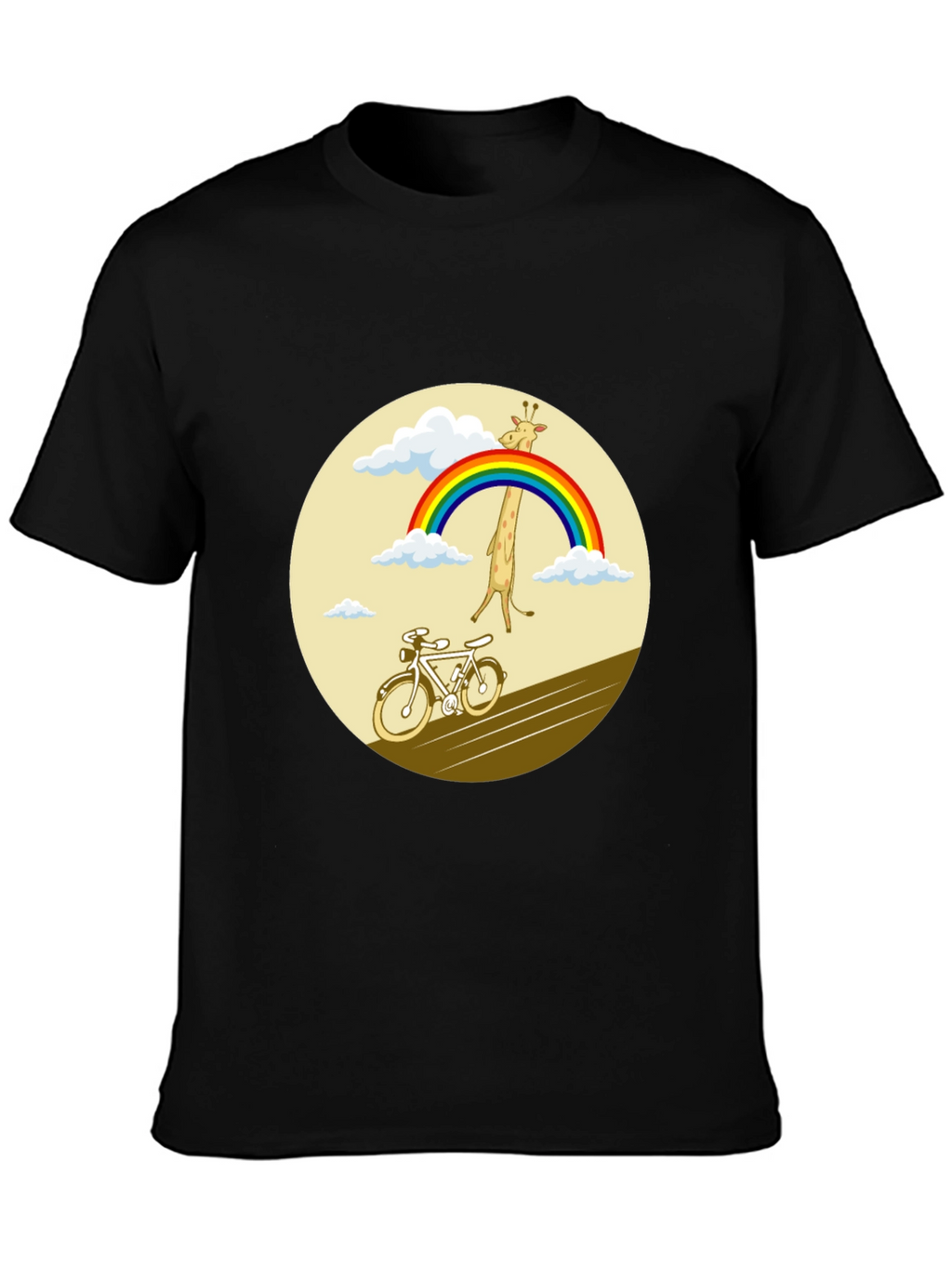 Giraffe Rainbow Bicycle Graphic Tee