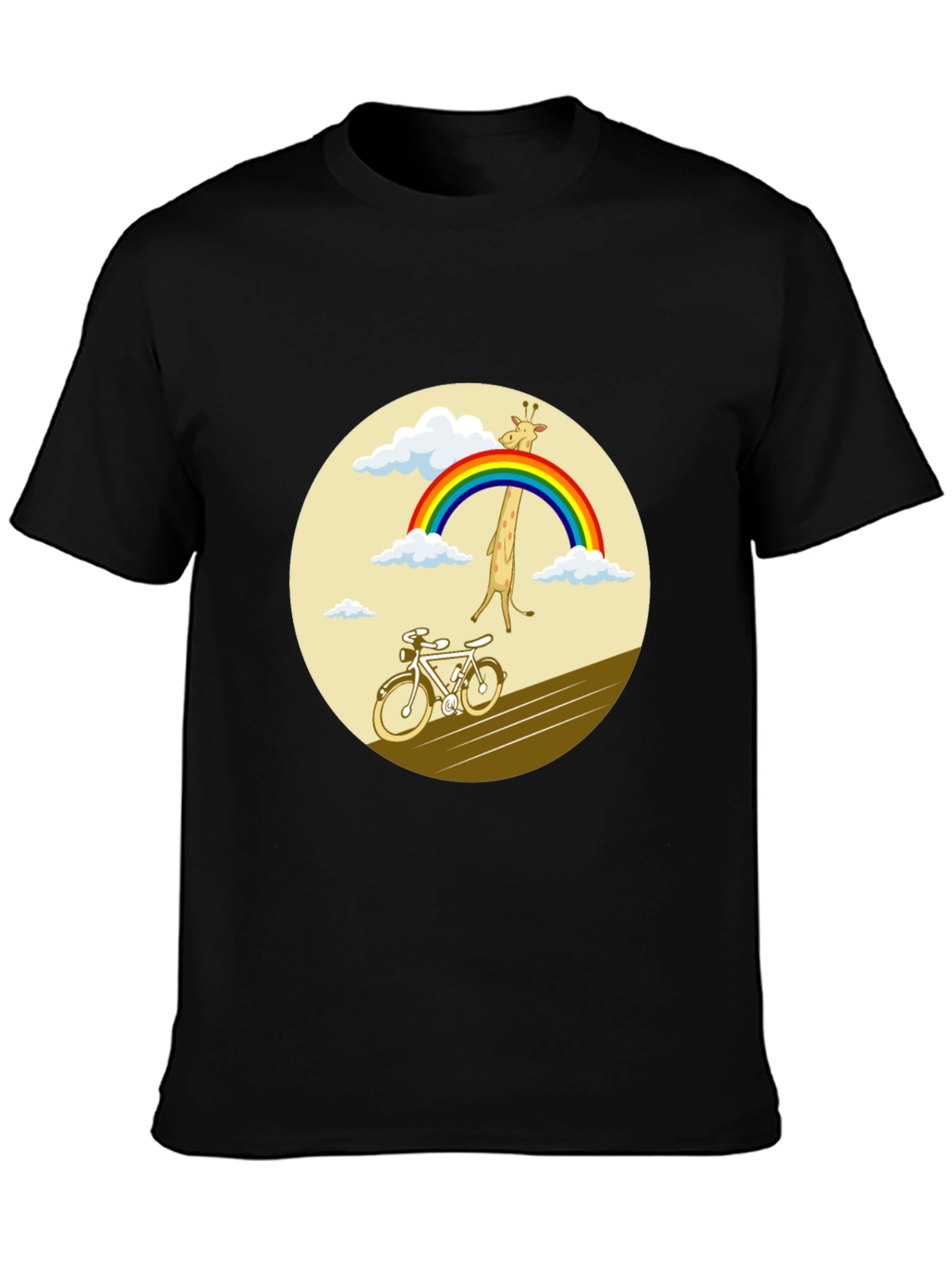 Giraffe Rainbow Bicycle Graphic Tee
