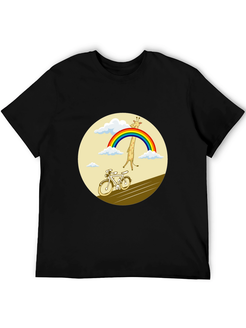 Giraffe Rainbow Bicycle Graphic Tee
