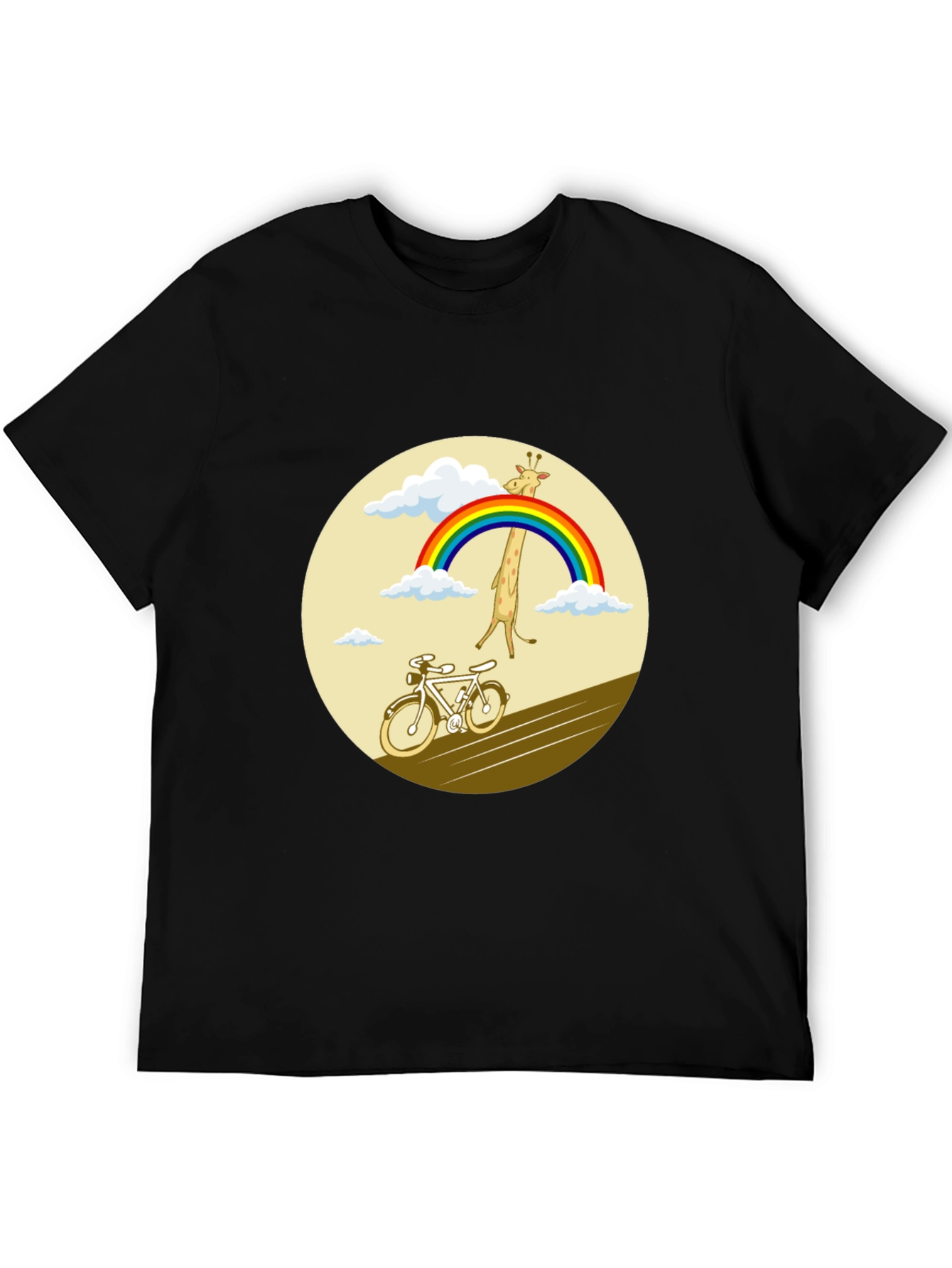 Giraffe Rainbow Bicycle Graphic Tee