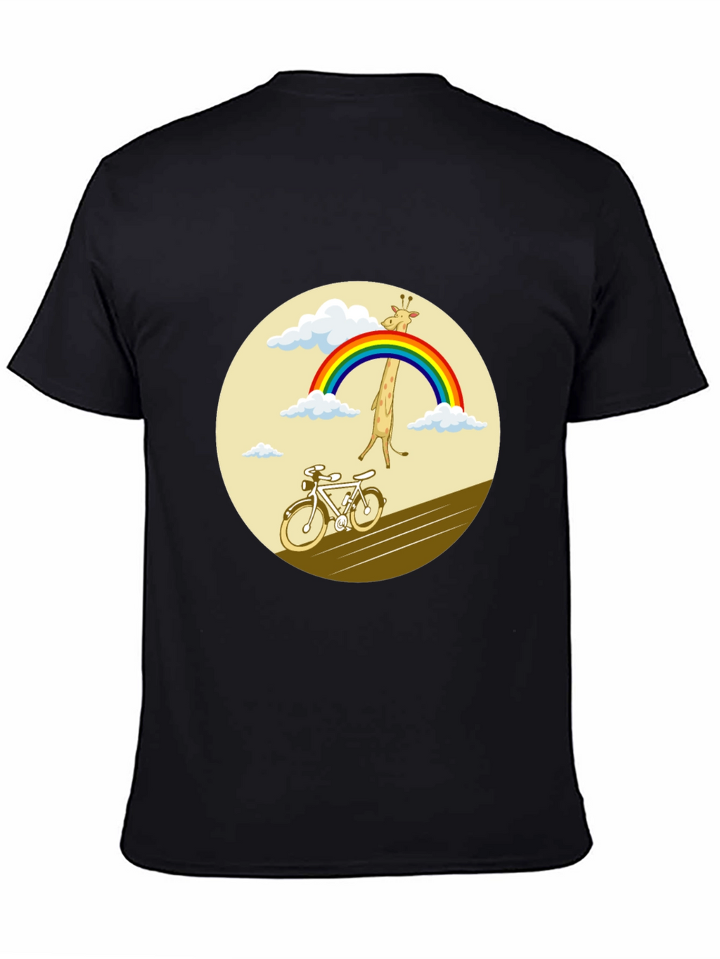 Giraffe Rainbow Bicycle Graphic Tee