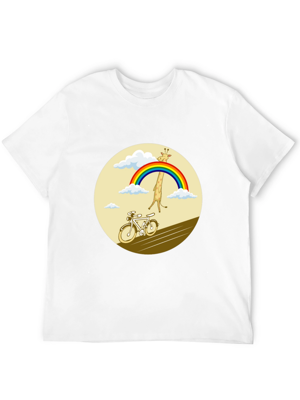 Giraffe Rainbow Bicycle Graphic Tee