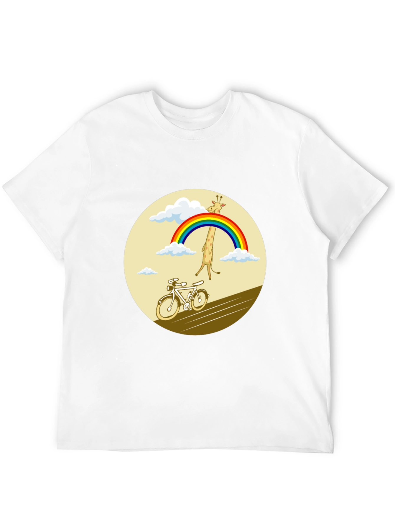 Giraffe Rainbow Bicycle Graphic Tee
