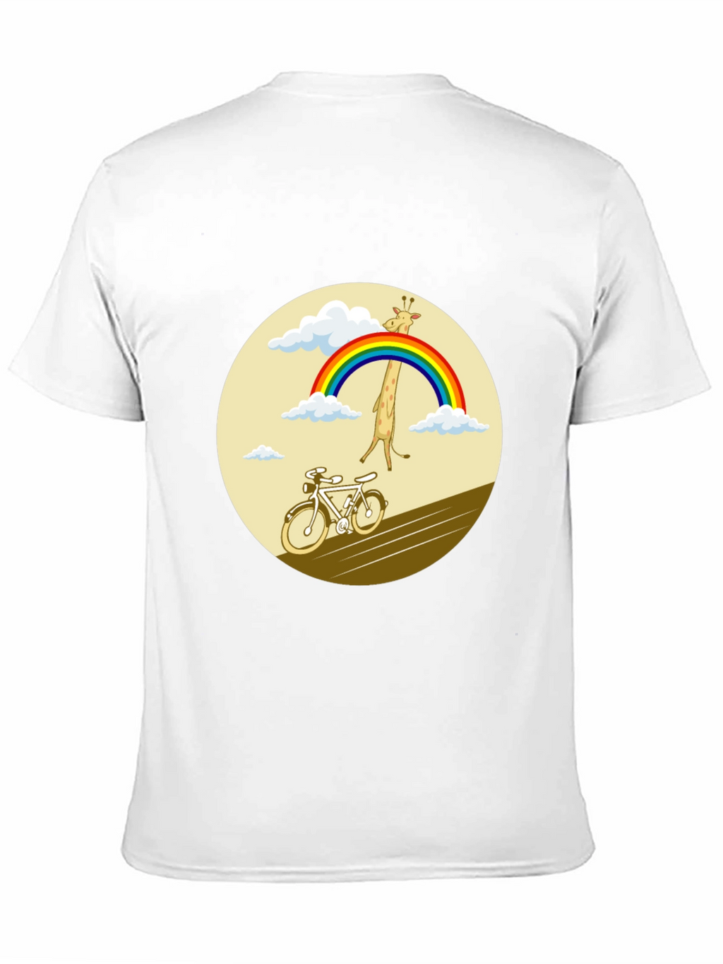 Giraffe Rainbow Bicycle Graphic Tee