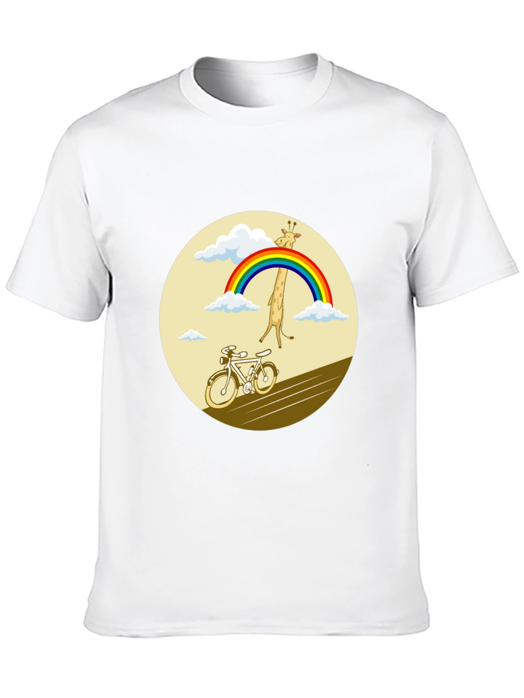 Giraffe Rainbow Bicycle Graphic Tee