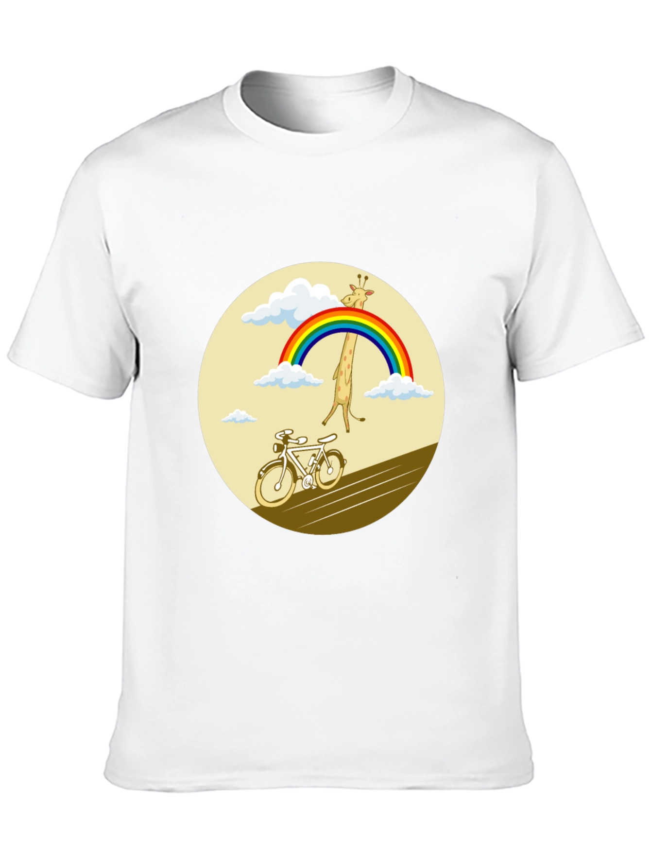 Giraffe Rainbow Bicycle Graphic Tee
