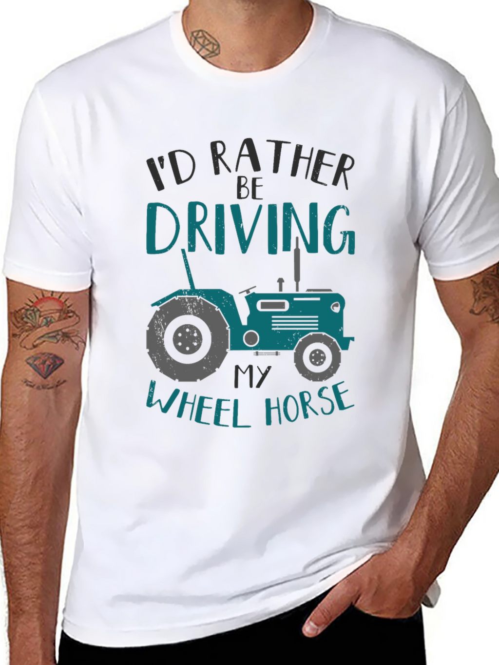 Id Rather Be Driving My Wheel Horse T-Shirt