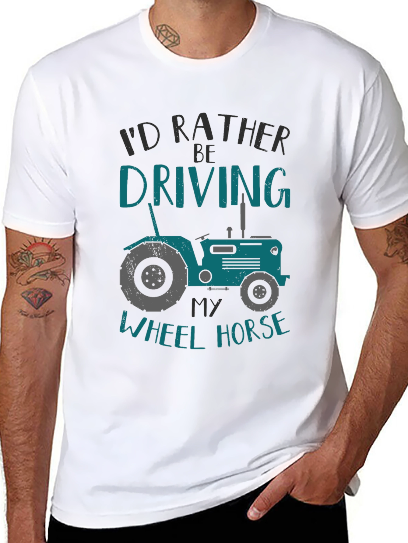 Id Rather Be Driving My Wheel Horse T-Shirt