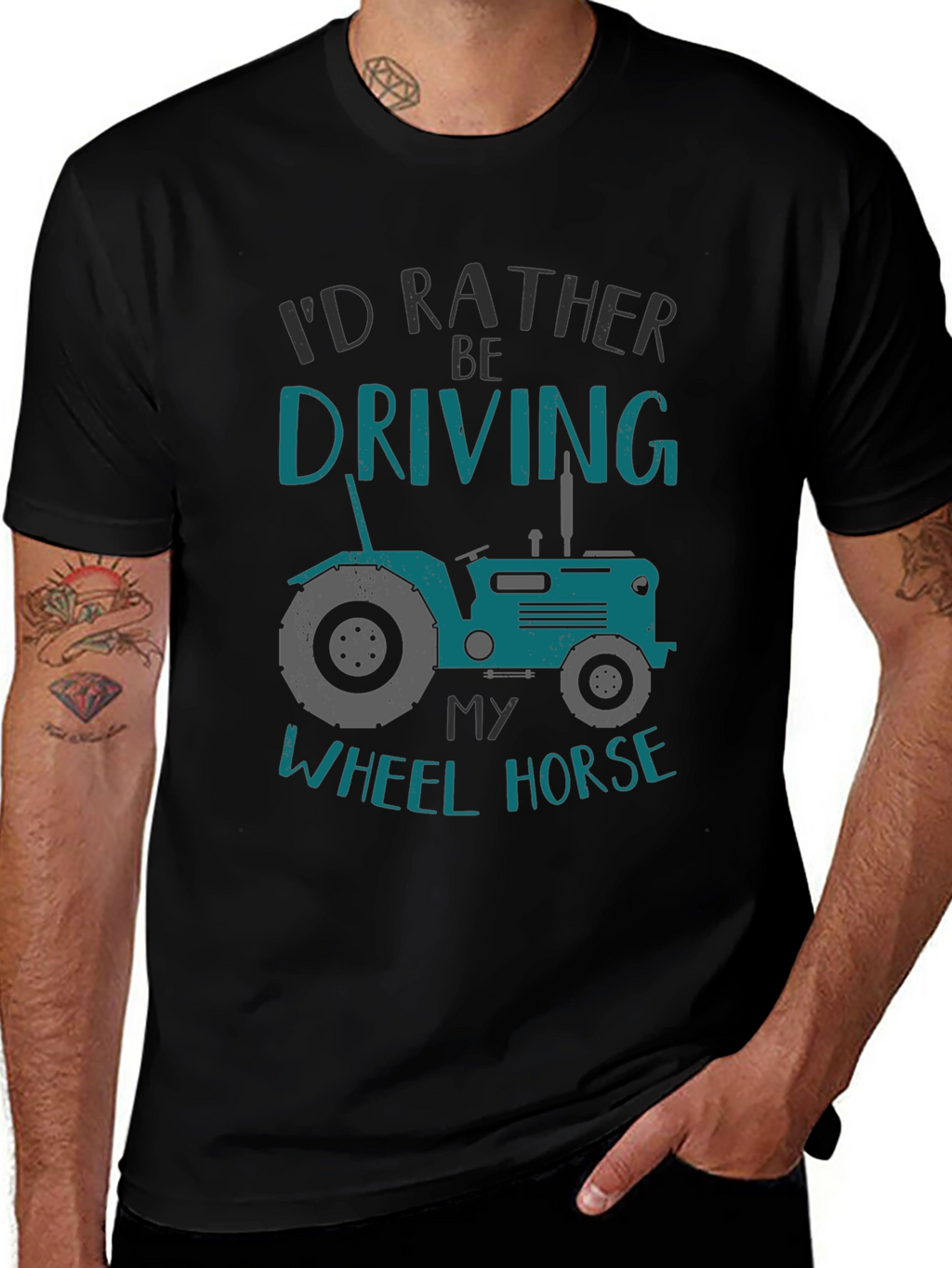 Id Rather Be Driving My Wheel Horse T-Shirt