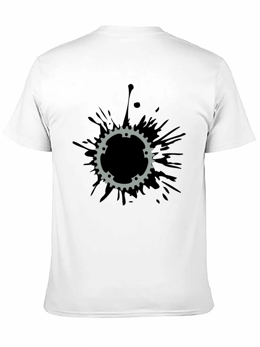 Oil Blob Splatter Color Bicycle Gear Mechanical Me Stylish Everyday T-Shirt – Unisex Basic Cotton Tee